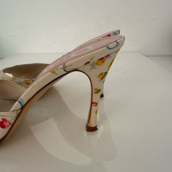 Christian Dior Vintage Floral Lock & Key Heels Size EU 39.5 US 9.5 Authentic - Picture 5 of 8